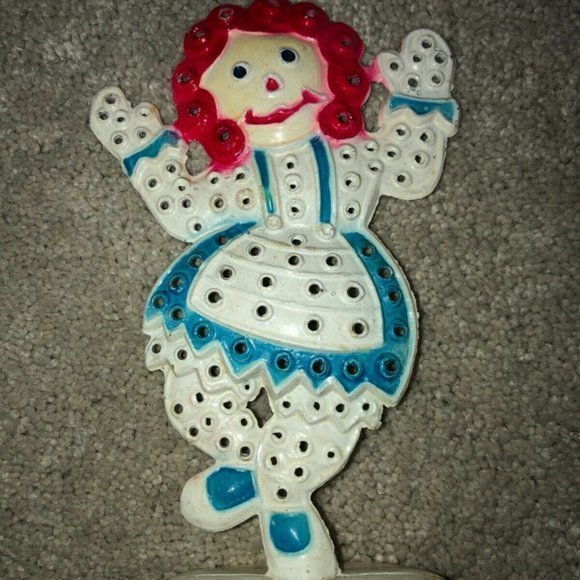 Vintage Raggedy Ann Metal Earring‎ Display Holder Storage - Picture 7 of 8